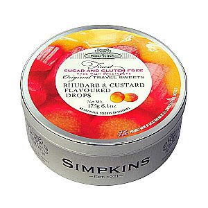Simpkins Rhubarb & Custard Flavoured Drops zuckerfrei 175 g 
