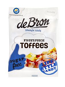 Fruit & Juice Toffees zuckerfrei v. de Bron a 90 g