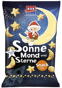 XOX Sandmännchen Sonne Mond und Sterne Snack 100 g| Knabbergebäck