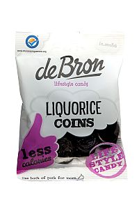 Liquorice Coins zuckerfrei v. de Bron 100 g 