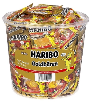 Haribo Minibeutel Goldbären in der 1000 g Dose