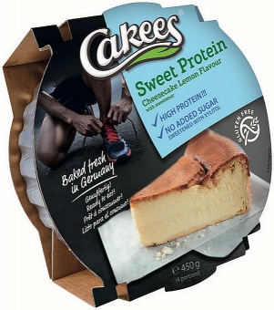 Cakees Sweet Protein Zitronen-Quarkkuchen ohne Zuckerzusatz 450 g 