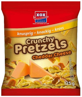 XOX Crunchy Pretzels Cheddar Cheese 125 g 