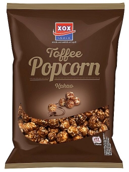 XOX Sweet Popcorn Toffee Kakao 125 g| Popcorn mit süßem Sahne-Karamell-Kakao-Geschmack