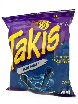 Takis Blue Heat 92,3 g| blaue Mais-Tortillas-Chips in Röllchenform