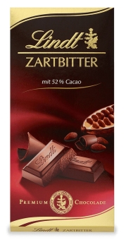 Lindt Zartbitter mit 52% Cacao 100 g| feinschmelzende Zartbitter-Schokolade in Tafelform