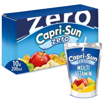 Capri Sun Multivitamin Zero 10 x 200 ml | Mehrfrucht-Erfrischungsgetränk ohne Zucker mit Strohhalm von Capri-Sun