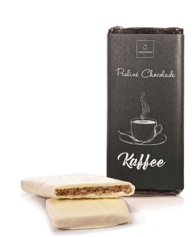 Kaffee-Nougat Praline-Chocolade v. Coppeneur 75 g | Kaffee-Nougat Ganache in weißer Schokolade