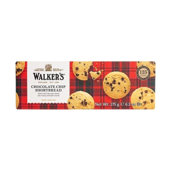 Walkers Chocolate Chip Shortbread 175 g| Schottisches Buttergebäck mi Schokoladenstückchen von Walkers