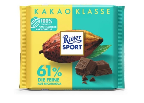 Ritter Sport Kakao Klasse 61% Die Feine aus Nicaragua 100 g