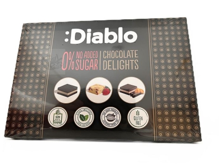 Diablo Chocolate Delights No Sugar Added 115 g| 12 Pralinen mit Stevia gesüßt, ohne Zuckerzusatz von Diablo