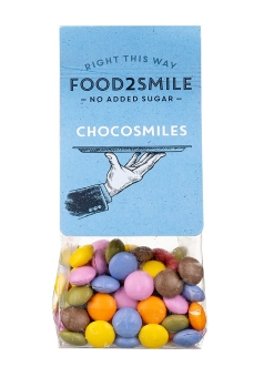 Food2Smile Chocosmiles ohne Zuckerzusatz 90 g | zuckerfreie Milchdragees von Food2Smile