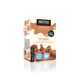 INSTICK Typ Eiskaffee 12 Sticks a 2 g| zuckerfreies Getränkepulver mit Eiskaffee-Geschmack