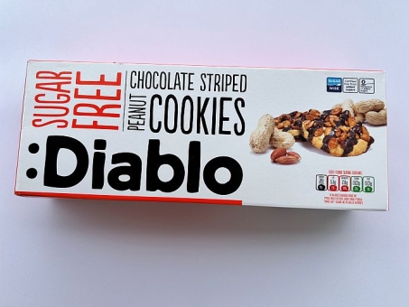 Diablo Chocolate Striped Peanut Cookies zuckerfrei 150 g 