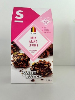 Sweet-Switch Dark Grano Crunch ohne Zuckerzusatz 150 g| Glutenfreie Mischung aus gerösteten Vollkorngetreideflocken mit Schokolade ohne Zuckerzusatz von Sweet-Switch
