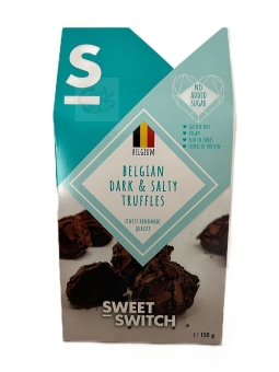 Sweet-Switch Belgian Dark & Salty Truffles ohne Zuckerzusatz 150 g| Trüffel aus dunkler Schokolade, glutenfrei, vegan und ohne Zuckerzusatz