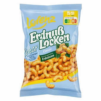 Lorenz Erdnuss Locken classic leicht 150 g | Erdnuss Locken mit weniger Fett im Beutel von Lorenz Bahlsen Snack-World