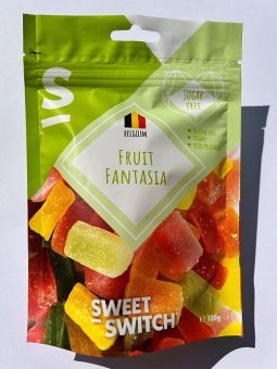 Sweet-Switch Fruit Fantasia zuckerfrei 100 g| zuckerfreies und glutenfreies Fruchtgummi von Sweet-Switch