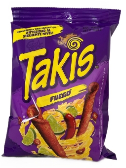 Takis Fuego 140 g| sehr scharfe Mais-Tortillas-Chips in Röllchenform mit Chiligeschmack