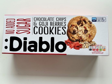 Diablo Chocolate Chips & Goji Berries Cookies No Sugar Added 135 g