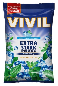 Vivil Halsbonbons Extra Stark ohne Zucker 120 g 
