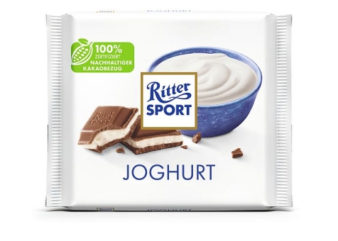 Ritter Sport Joghurt 100 g | Quadratische Vollmilchschokolade gefüllt mit Magermilch-Joghurtcreme von Ritter Sport
