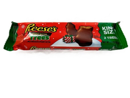 Reese`s Peanut Butter King Size Christmas Tree 68 g| Milchschokolade mit Erdnussbuttercreme in Form in zwei Weihnachtsbäumen