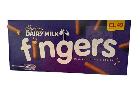 Cadbury Fingers 114 g | schmalle Biscuits in Stiftformat mit Milchschokolade überzogen von Cadbury