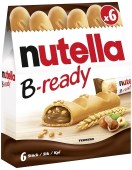 Nutella B-ready 132 g| Packung mit 6 Minibaguettes gefüllt mit Nutella Creme