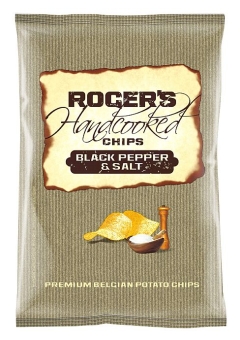 Roger`s Handcooked Chips Black Pepper & Salt 150 g| Kartoffelchips mit schwarzem Pfeffer und Salz