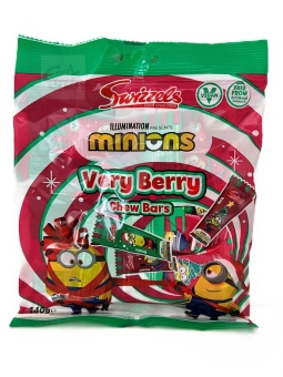 Swizzels Minions Verry Berry Chew Bars 140 g| vegane Kaubonbonstreifen