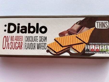 Diablo Chocolate Cream Wafers No Sugar Added 160 g 