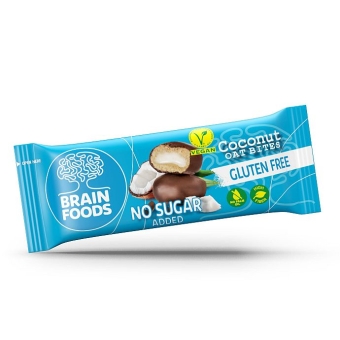 Brain Foods Coconut Oat Bites No Sugar added 2 x 22 g | glutenfrei, vegan und ohne Zuckerzusatz