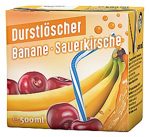 Wesergold Durstlöscher Banane Sauerkirsche 500 ml| Fruchtsaftgetränk mit Banane- und Sauerkirschgeschmack von Wesergold