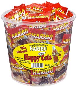 Haribo Minibeutel Happy Cola in der 980 g Dose 