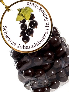 DOTI Schwarze Johannisbeeren in Schokolade 100 g| schokolierte Früchte