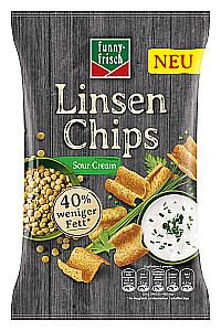 funny-frisch Linsen Chips Sour Cream, 6er Pack, (6 x 90g) 